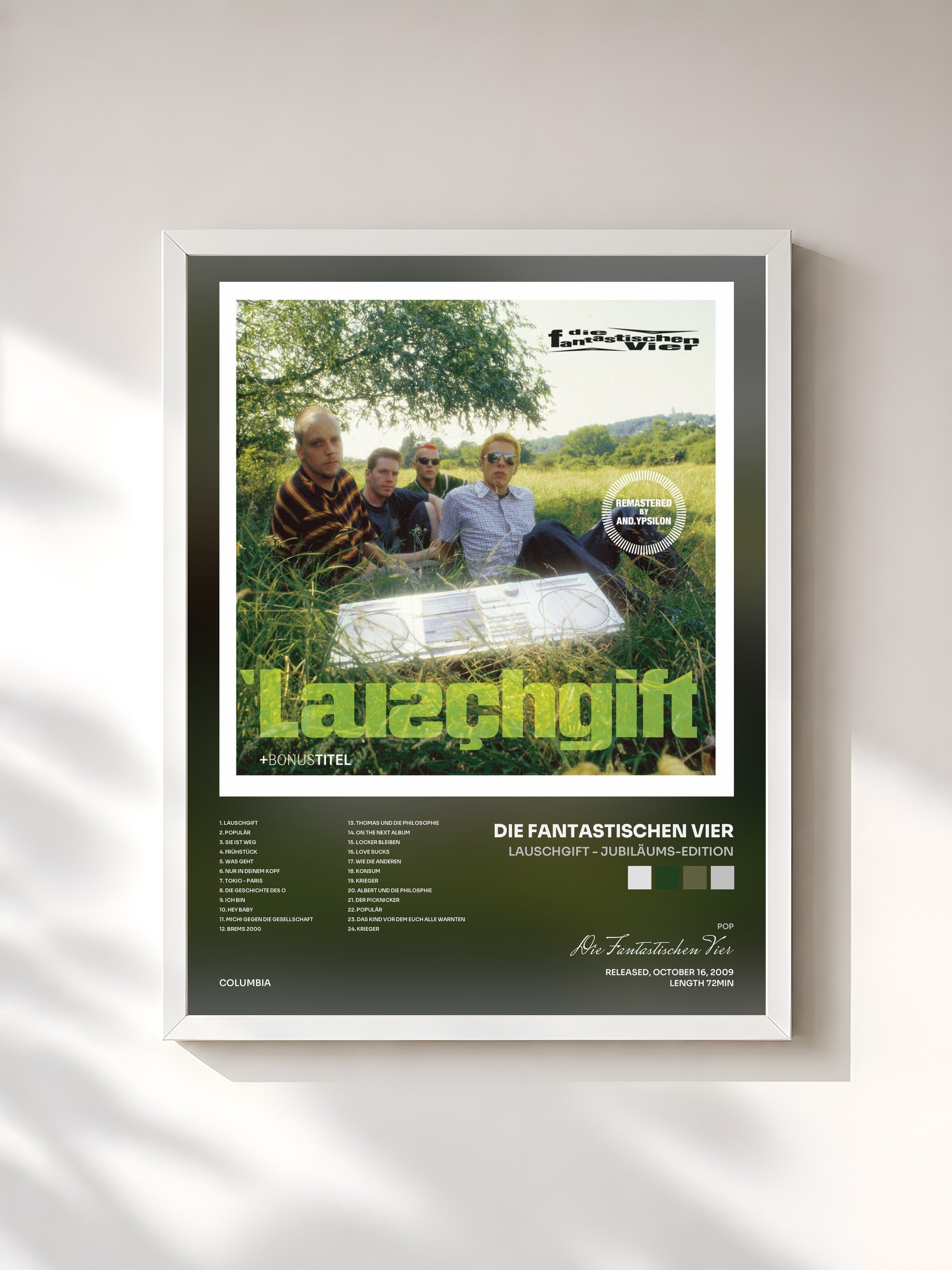 #blanc Tableau de l'album Lauschgift - Jubiläums-Edition de Die Fantastischen Vier, cadre blanc, imprimé et encadré en France