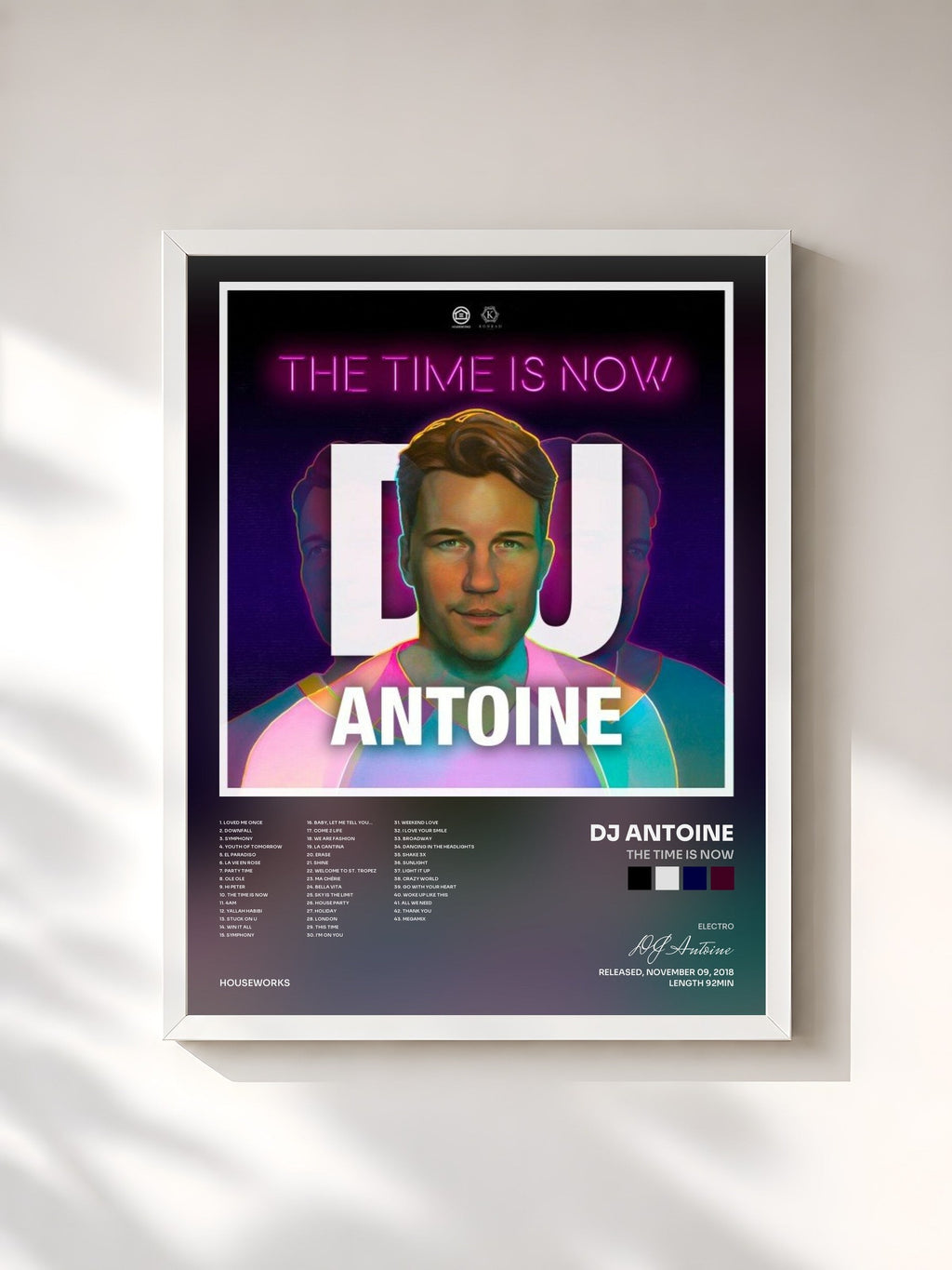 #blanc The Time Is Now di DJ Antoine in stampa incorniciata, cornice bianca, stampata e incorniciata in Francia