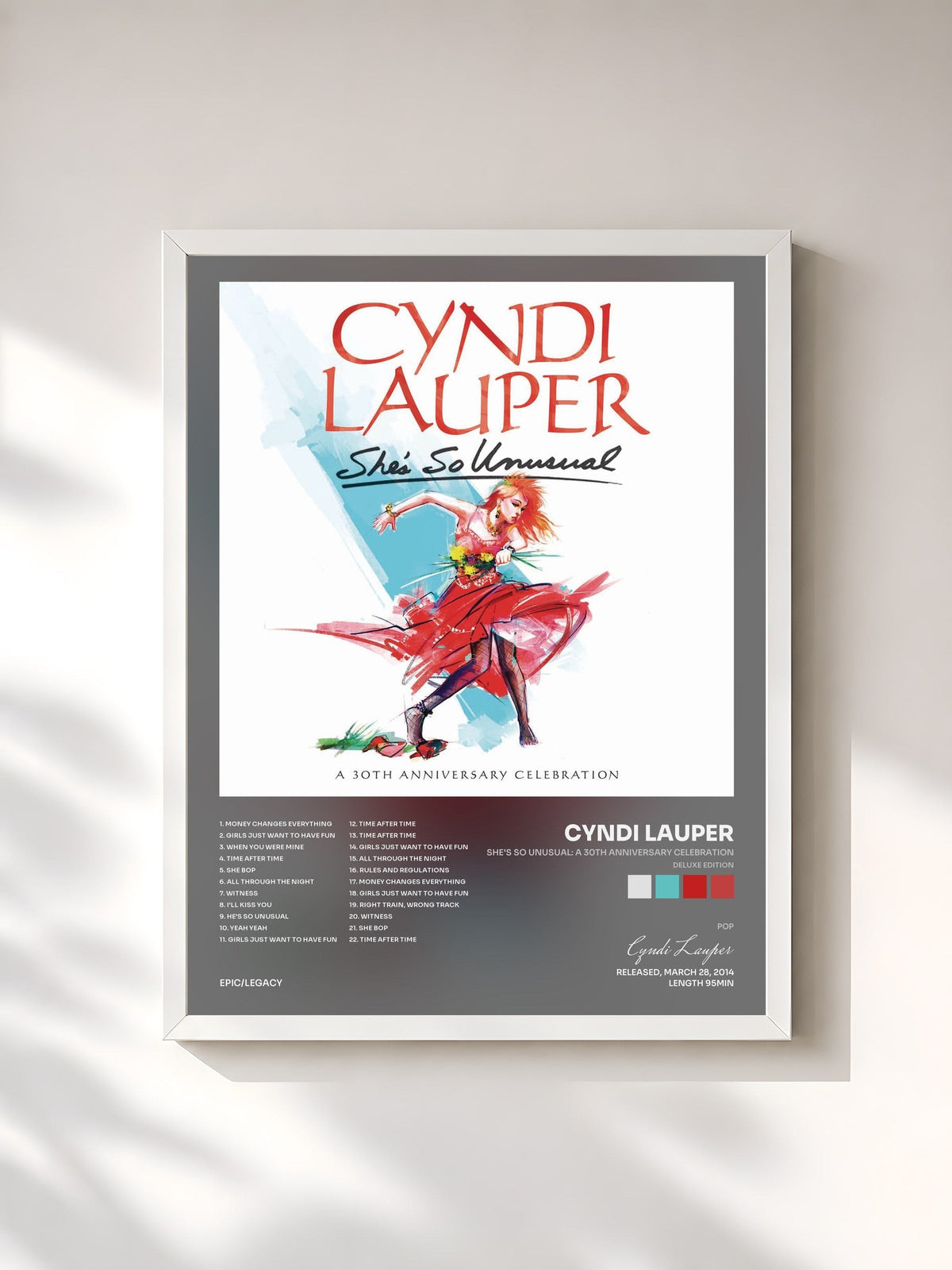#blanc She's So Unusual: A 30th Anniversary Celebration (Deluxe Edition) di Cyndi Lauper in stampa incorniciata, cornice bianca, stampata e incorniciata in Francia