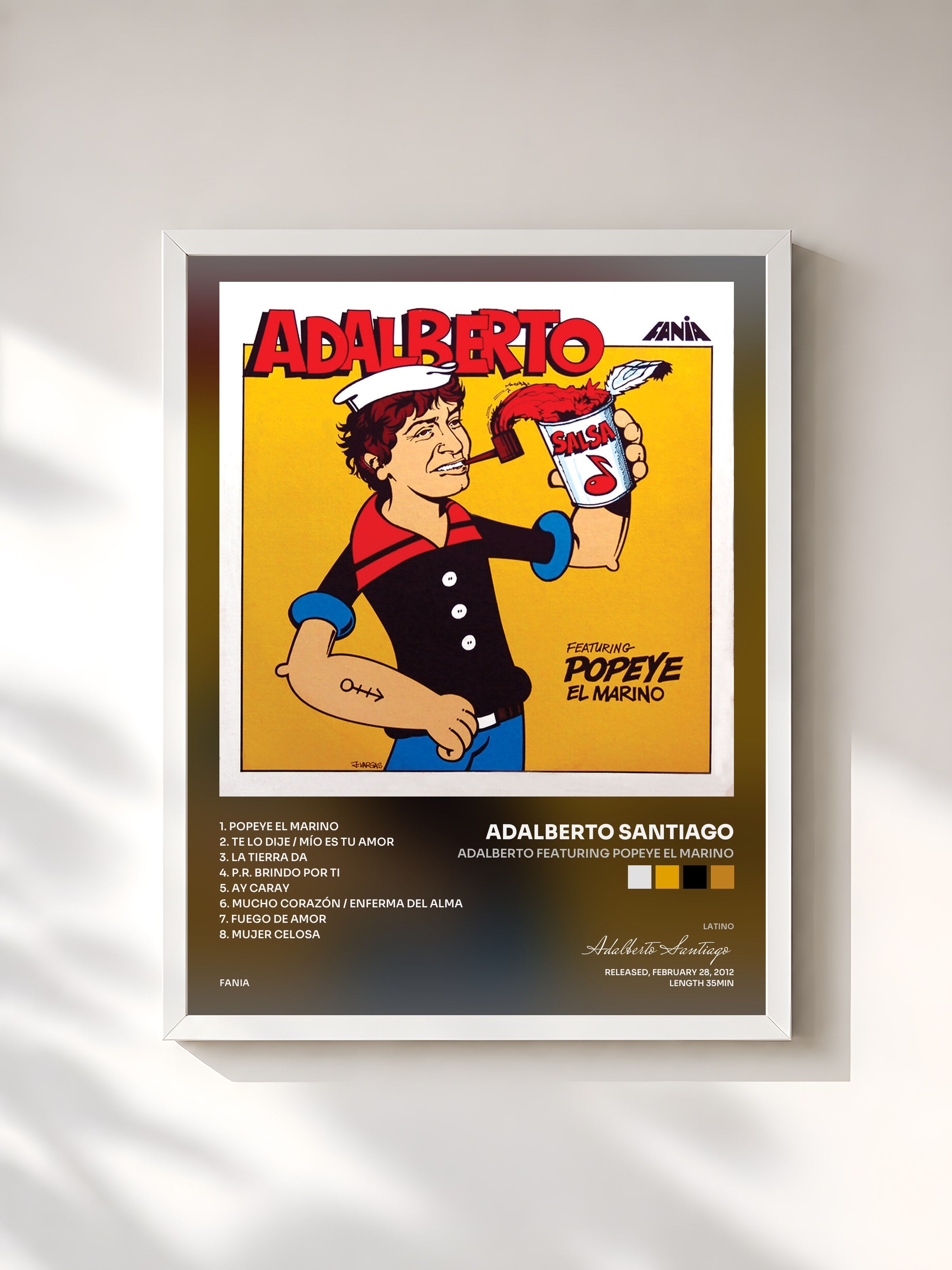 #blanc Tableau de l'album Adalberto Featuring Popeye El Marino de Adalberto Santiago, cadre blanc, imprimé et encadré en France