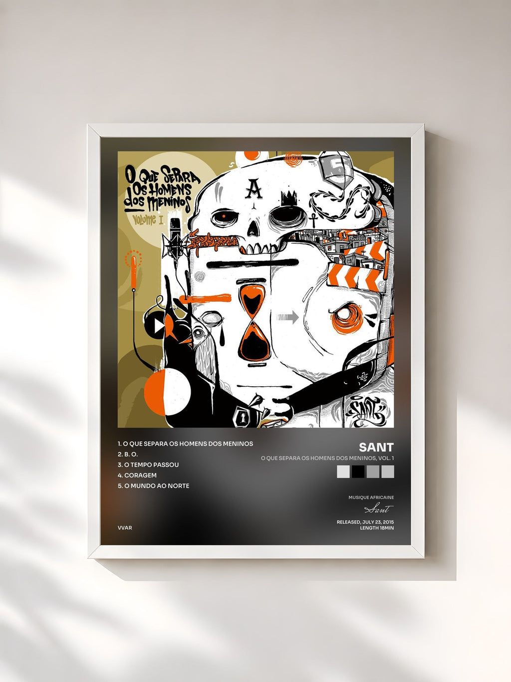 #blanc O Que Separa os Homens dos Meninos, Vol. 1 by Sant as a framed art print, white frame, printed and framed in France