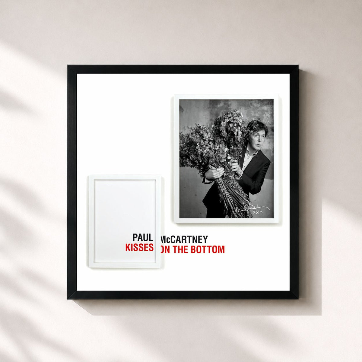 #noir Kisses On The Bottom de Paul McCartney en lámina cuadrada enmarcada, marco negro de 32x32 cm