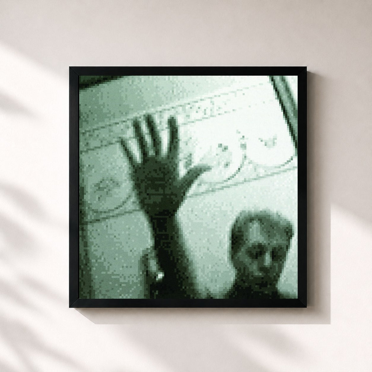 #noir Tableau carré de l'album Driving Rain de Paul McCartney, cadre noir 32x32 cm