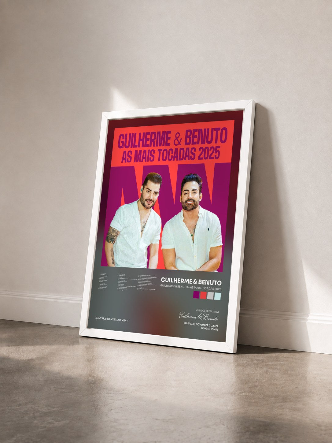 #blanc Tableau de l'album Guilherme & Benuto - As Mais Tocadas 2025 de Guilherme & Benuto vu de trois quarts, cadre blanc