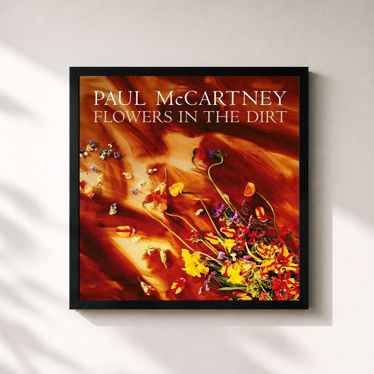 #noir Tableau carré de l'album Flowers In The Dirt (Remastered 2017) de Paul McCartney, cadre noir 32x32 cm