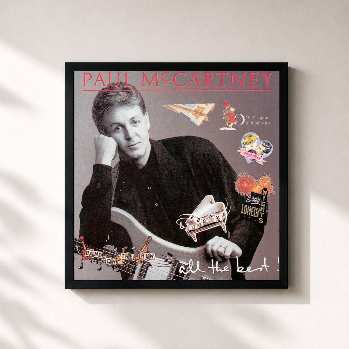 #noir All The Best (UK Version) de Paul McCartney en lámina cuadrada enmarcada, marco negro de 32x32 cm