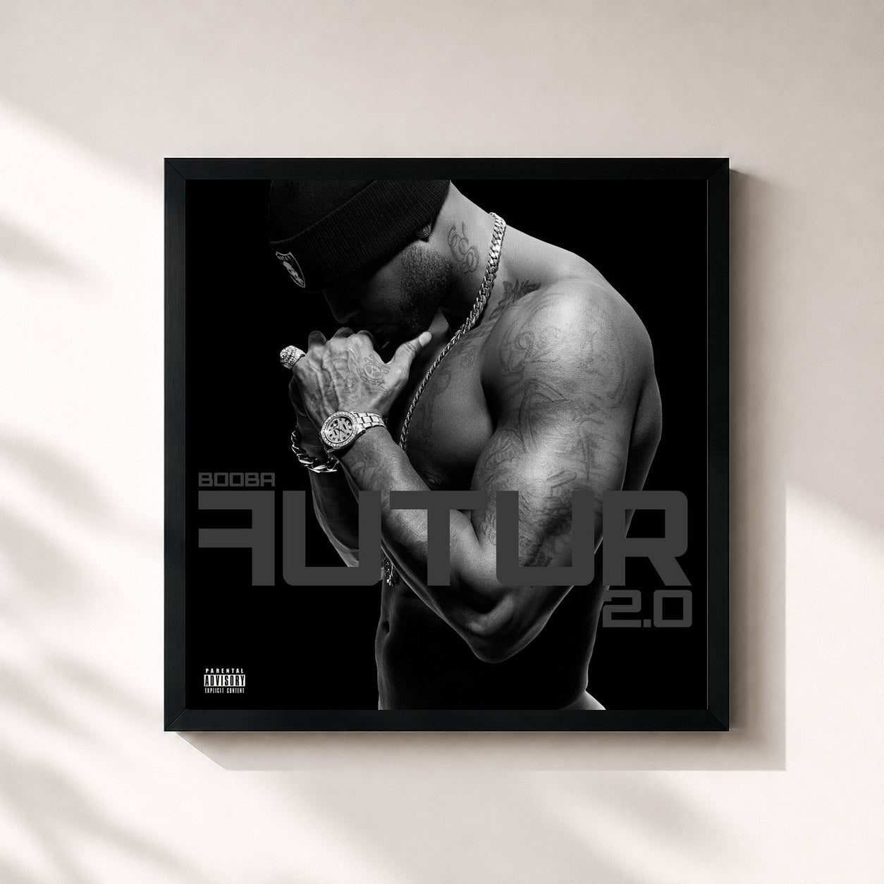 #noir Futur 2.0 (Deluxe) di Booba in stampa quadrata incorniciata, cornice nera 32x32 cm