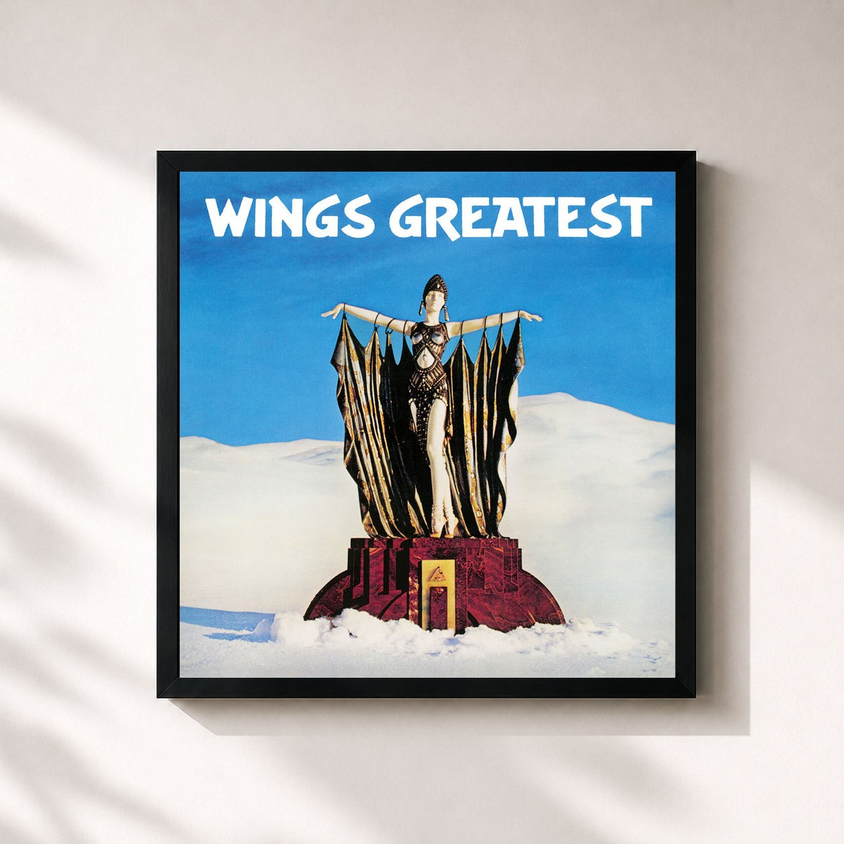 #noir Wings Greatest de Paul McCartney en lámina cuadrada enmarcada, marco negro de 32x32 cm