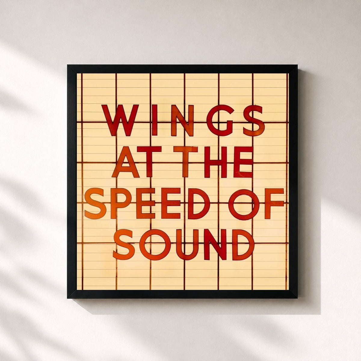 #noir Tableau carré de l'album At the Speed of Sound de Paul McCartney, cadre noir 32x32 cm
