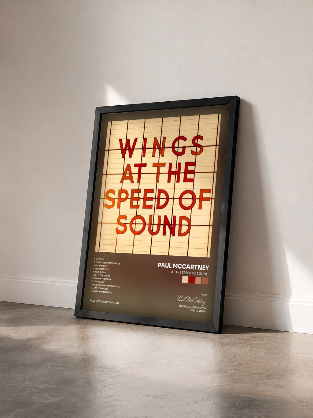 #noir At the Speed of Sound di Paul McCartney in stampa incorniciata vista di tre quarti, cornice nera