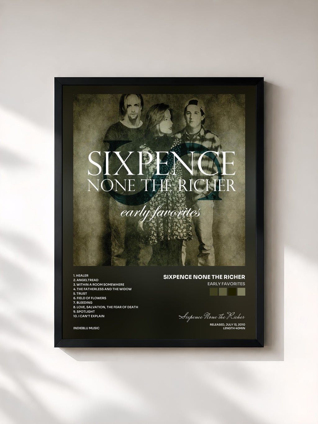 #noir Early Favorites di Sixpence None the Richer in stampa incorniciata, cornice nera, stampata e incorniciata in Francia