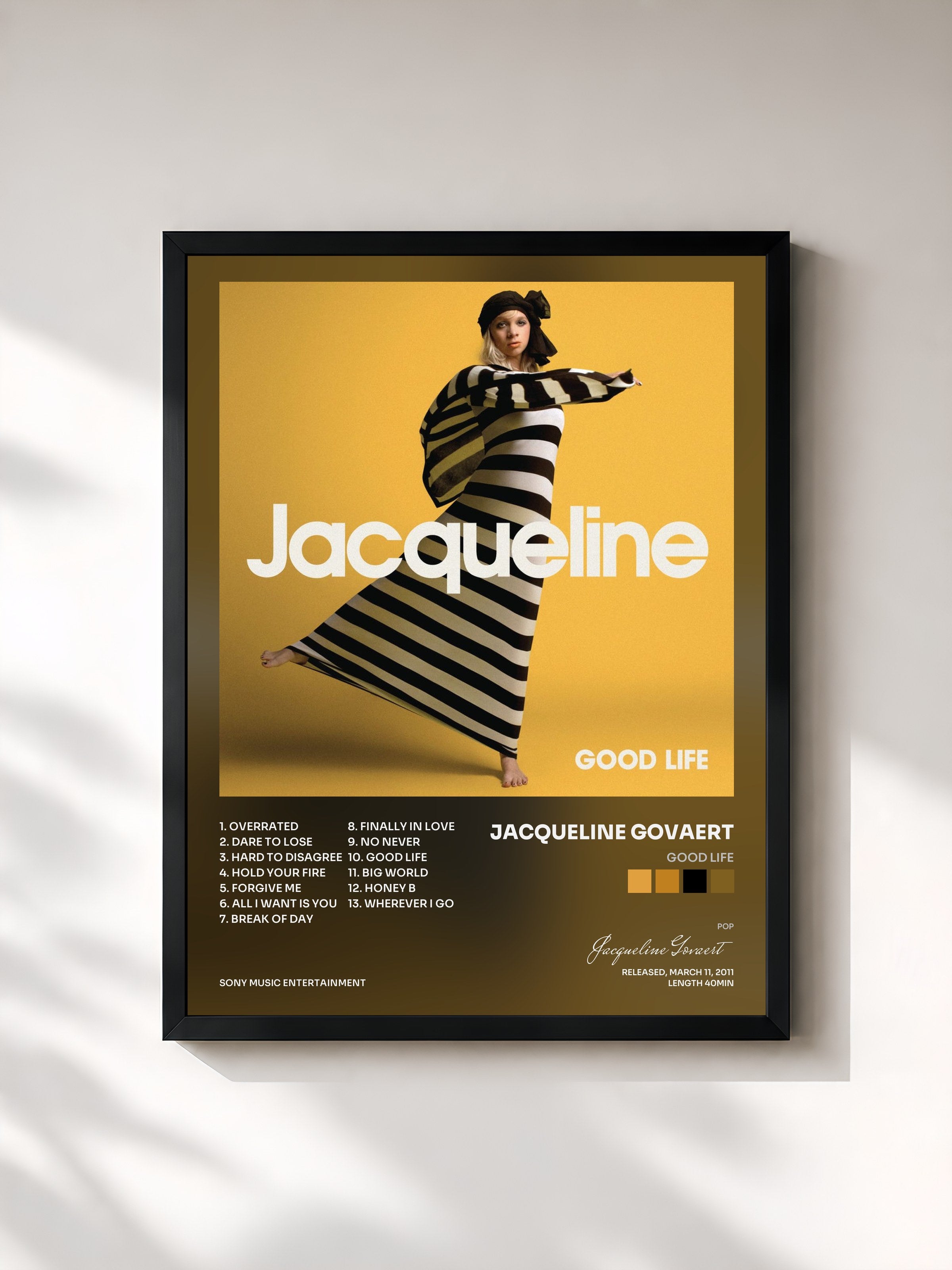 #noir Tableau de l'album Good Life de Jacqueline Govaert, cadre noir, imprimé et encadré en France