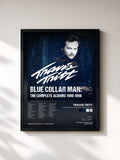#noir Tableau de l'album Blue Collar Man: The Complete Albums 1990-1998 de Travis Tritt, cadre noir, imprimé et encadré en France