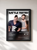 #noir Tableau de l'album Battle Tested de Rob Bailey & The Hustle Standard, cadre noir, imprimé et encadré en France