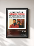 #noir Tableau de l'album Rock 'n Soul de The Everly Brothers, cadre noir, imprimé et encadré en France