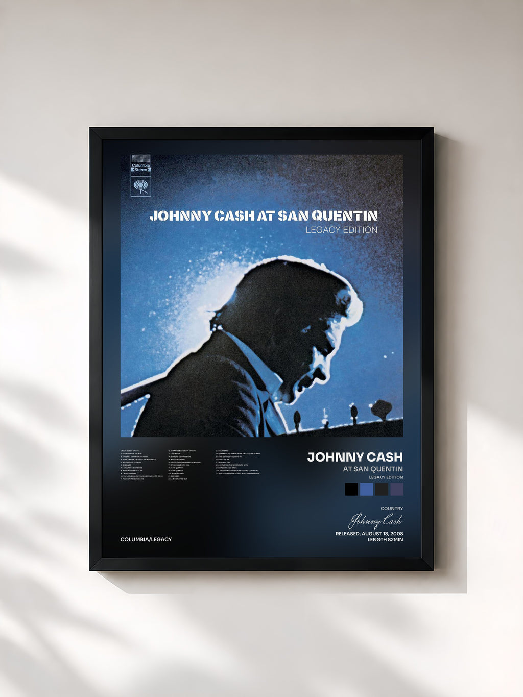 #noir Tableau de l'album At San Quentin (Legacy Edition) de Johnny Cash, cadre noir, imprimé et encadré en France