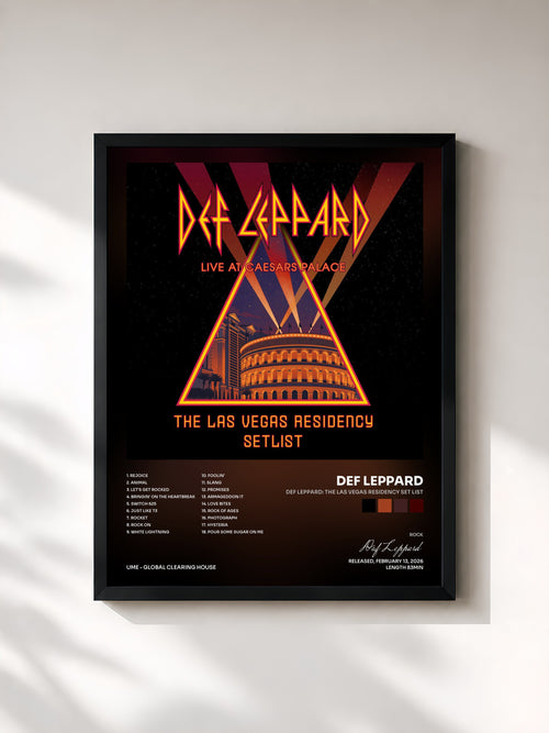 Def Leppard · Def Leppard: The Las Vegas Residency Set List — Affiche encadrée