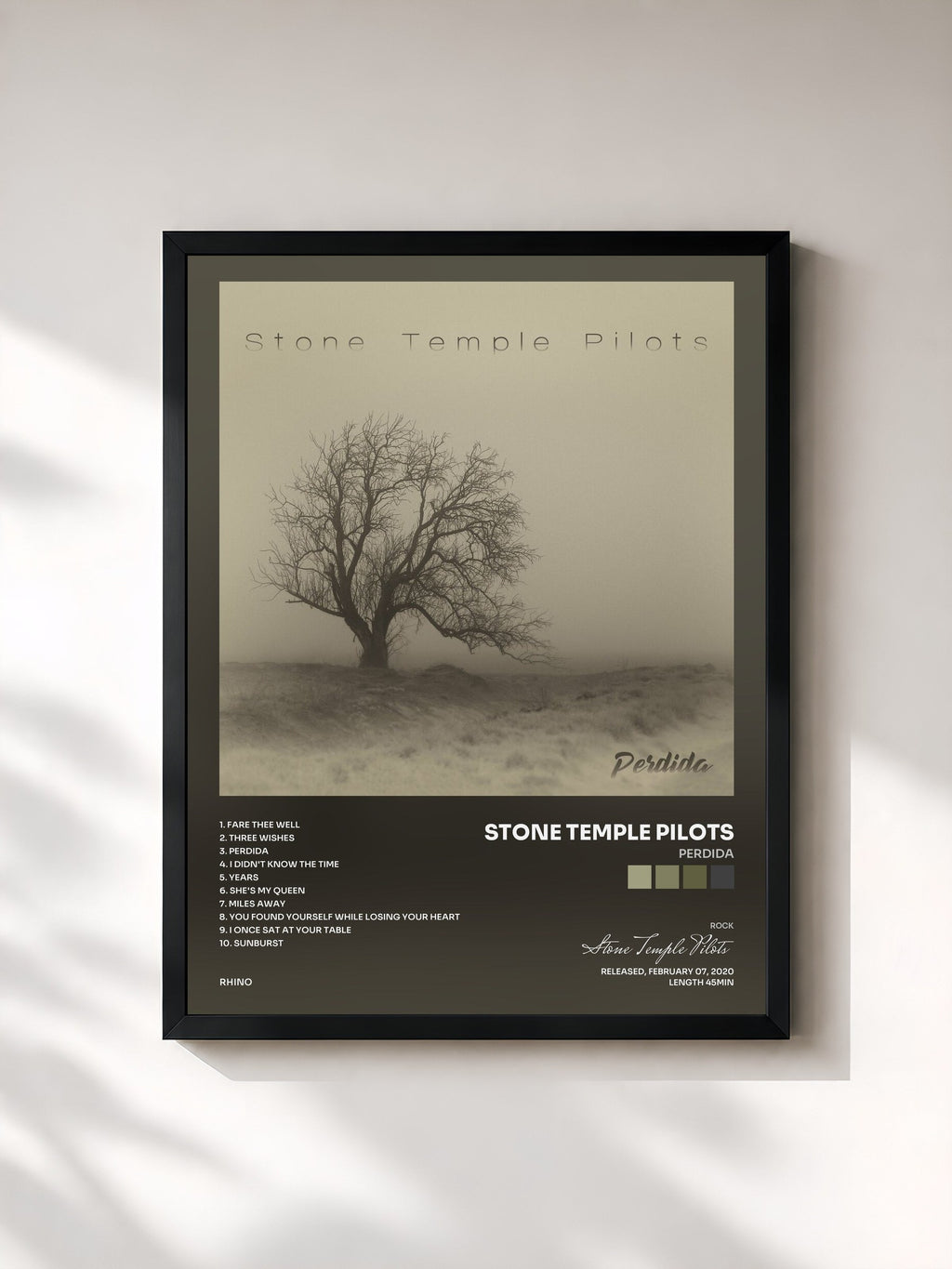 #noir Perdida by Stone Temple Pilots as a framed art print, black frame, printed and framed in France