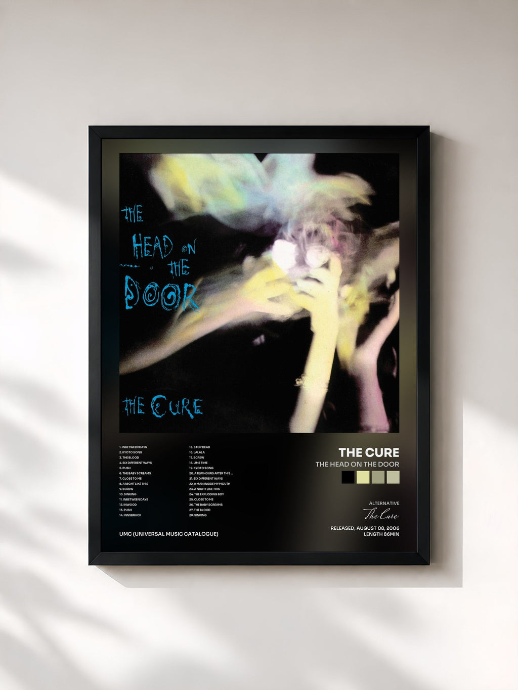 #noir The Head On The Door de The Cure en lámina enmarcada, marco negro, impresa y enmarcada en Francia