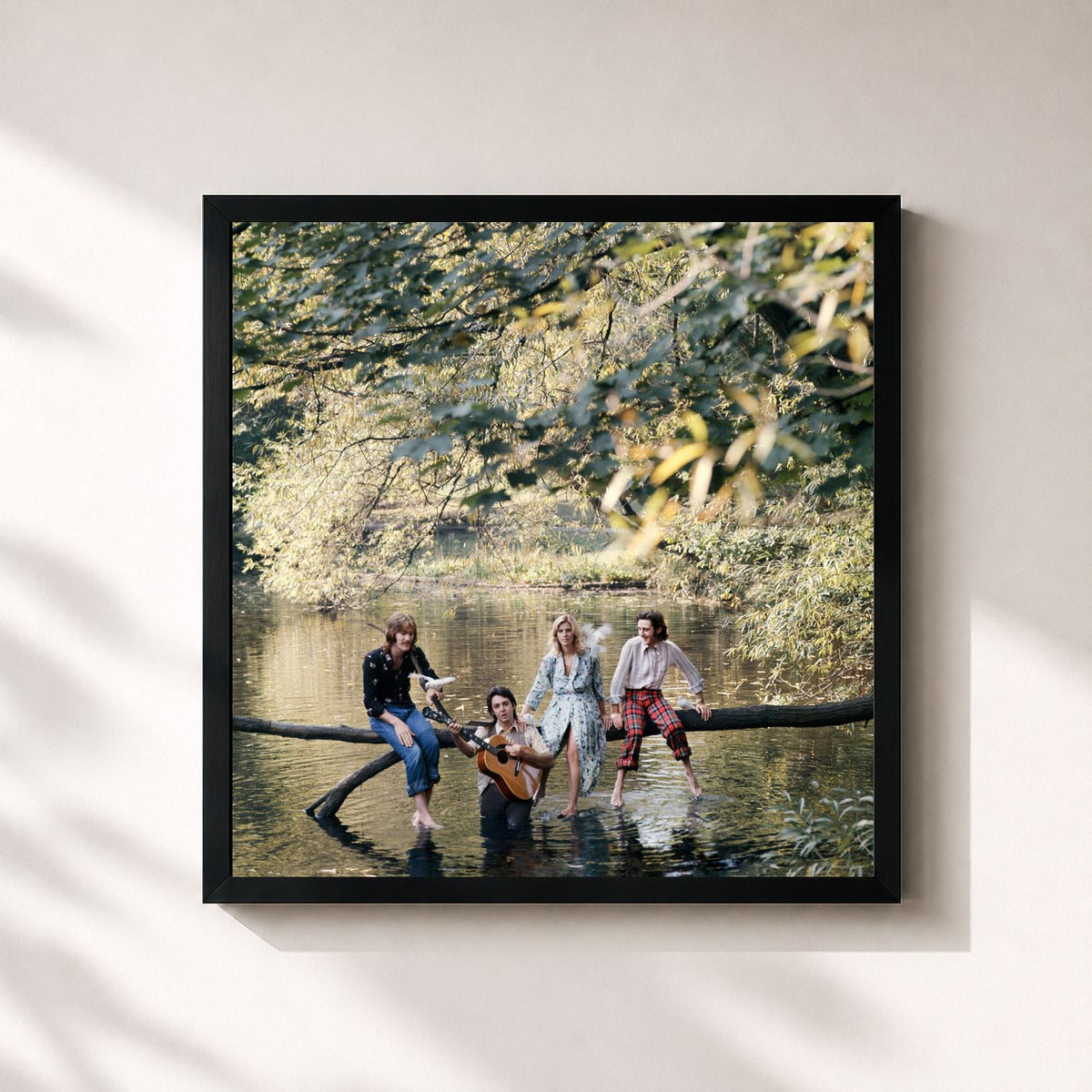 #noir Tableau carré de l'album Wild Life de Paul McCartney, cadre noir 32x32 cm