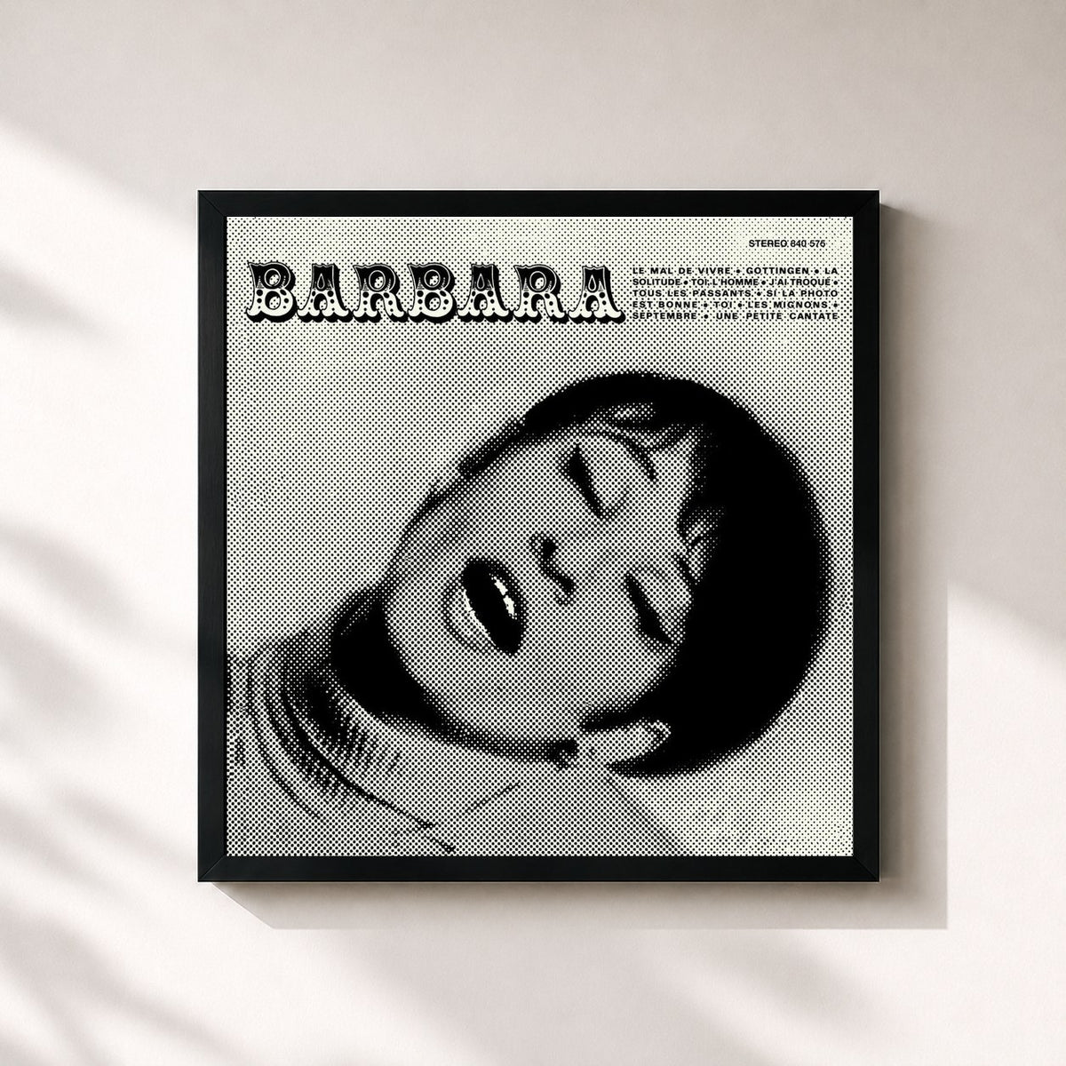#noir Tableau carré de l'album Barbara - N°2 de Barbara, cadre noir 32x32 cm
