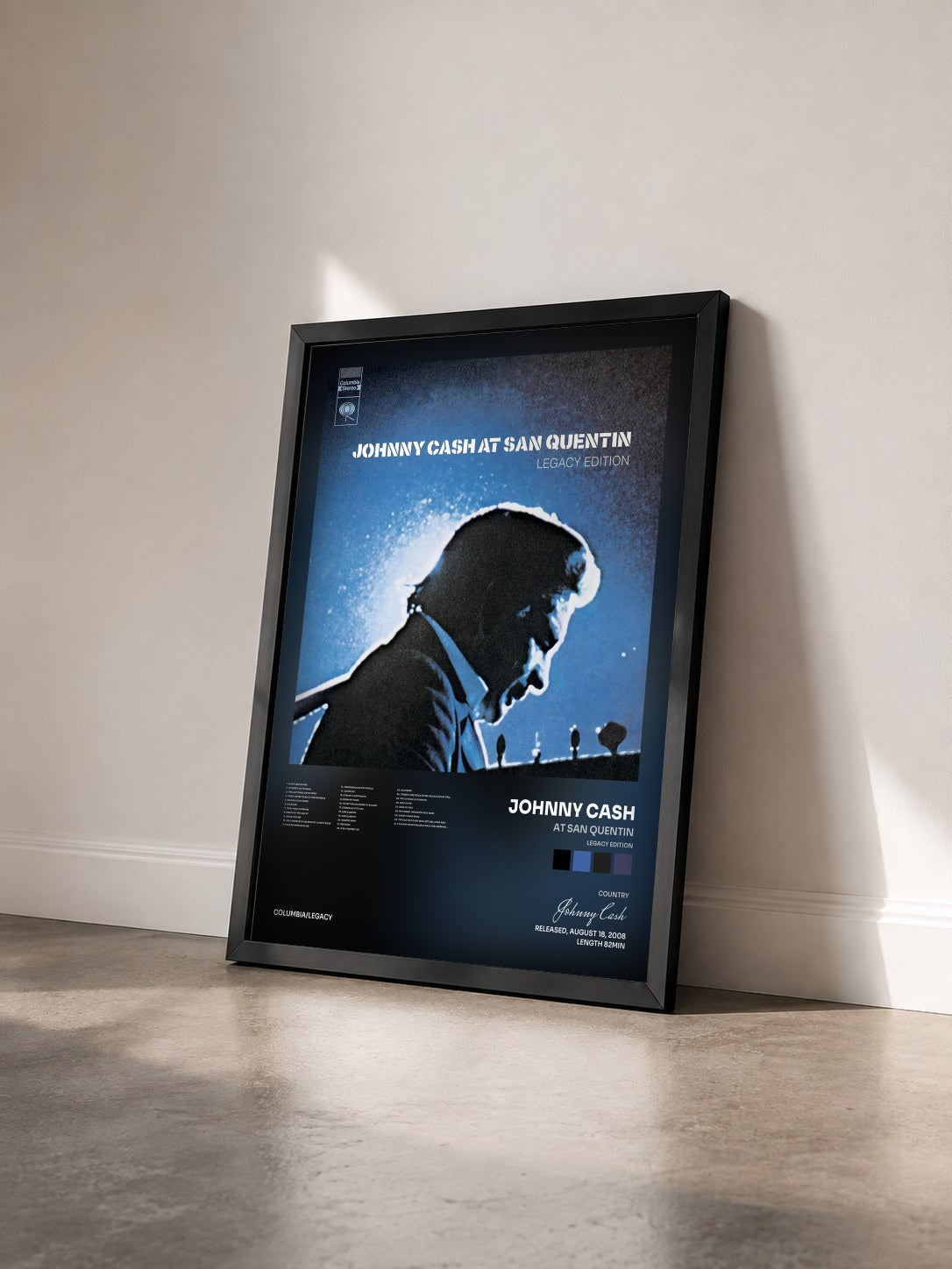 #noir Tableau de l'album At San Quentin (Legacy Edition) de Johnny Cash vu de trois quarts, cadre noir
