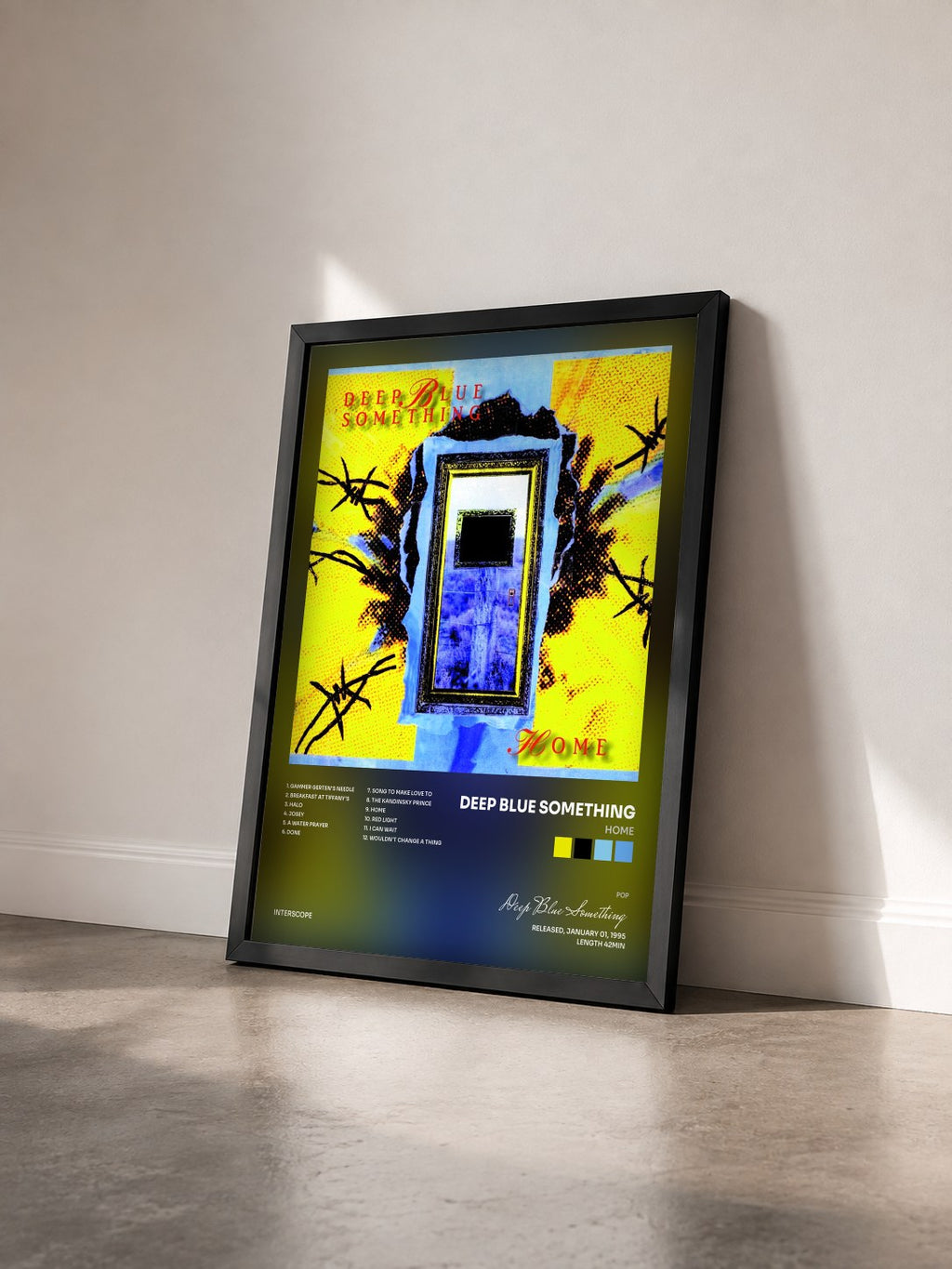#noir Tableau de l'album Home de Deep Blue Something vu de trois quarts, cadre noir