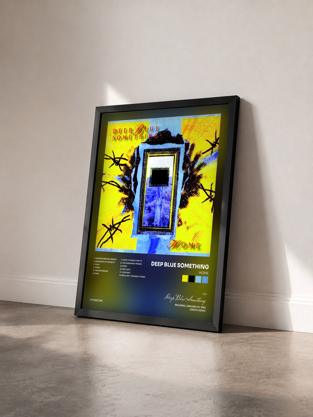 #noir Tableau de l'album Home de Deep Blue Something vu de trois quarts, cadre noir