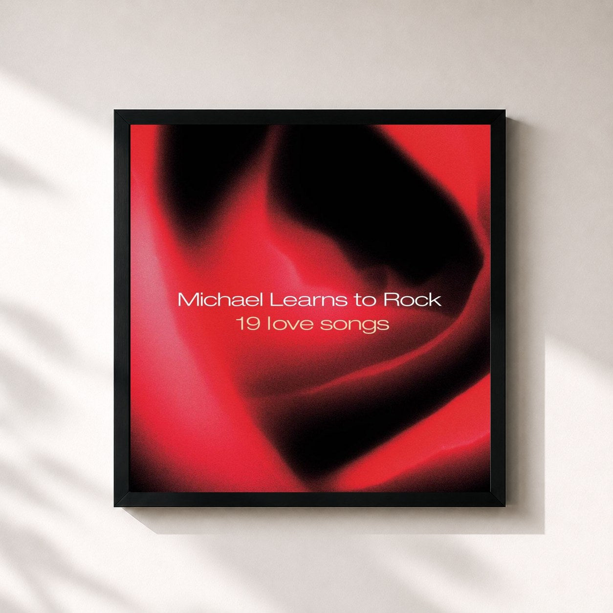 #noir Tableau carré de l'album 19 Love Ballads de Michael Learns to Rock, cadre noir 32x32 cm