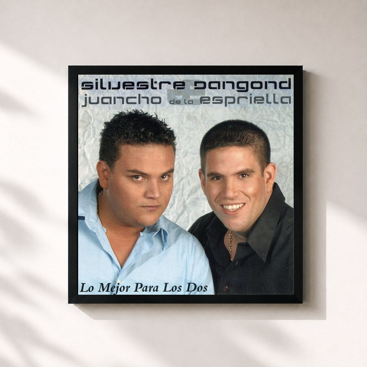 #noir Tableau carré de l'album Lo Mejor Para Los Dos de Silvestre Dangond, cadre noir 32x32 cm