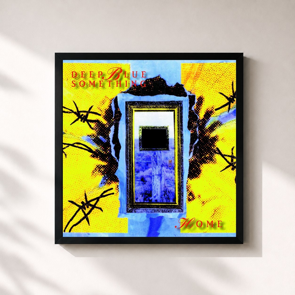 #noir Tableau carré de l'album Home de Deep Blue Something, cadre noir 32x32 cm