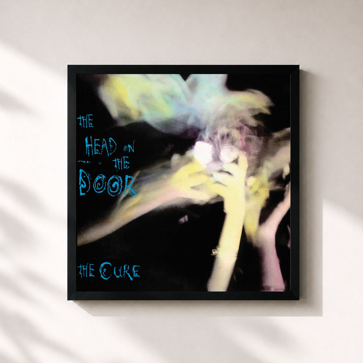 #noir Tableau carré de l'album The Head On The Door de The Cure, cadre noir 32x32 cm