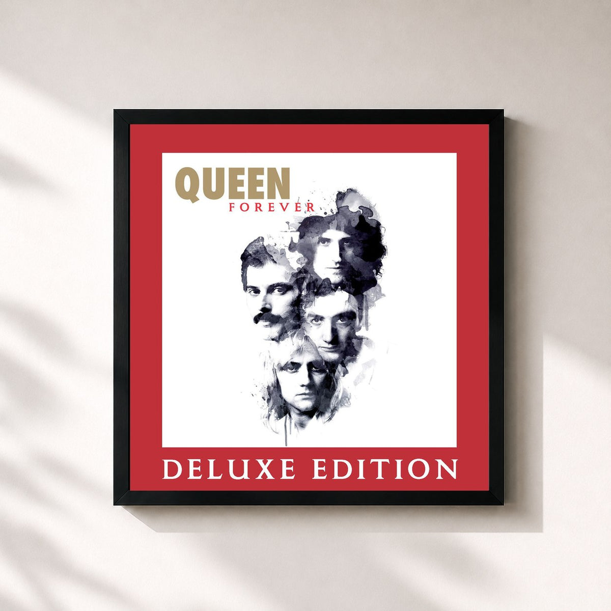 #noir Tableau carré de l'album Queen Forever (Deluxe Edition) de Queen, cadre noir 32x32 cm