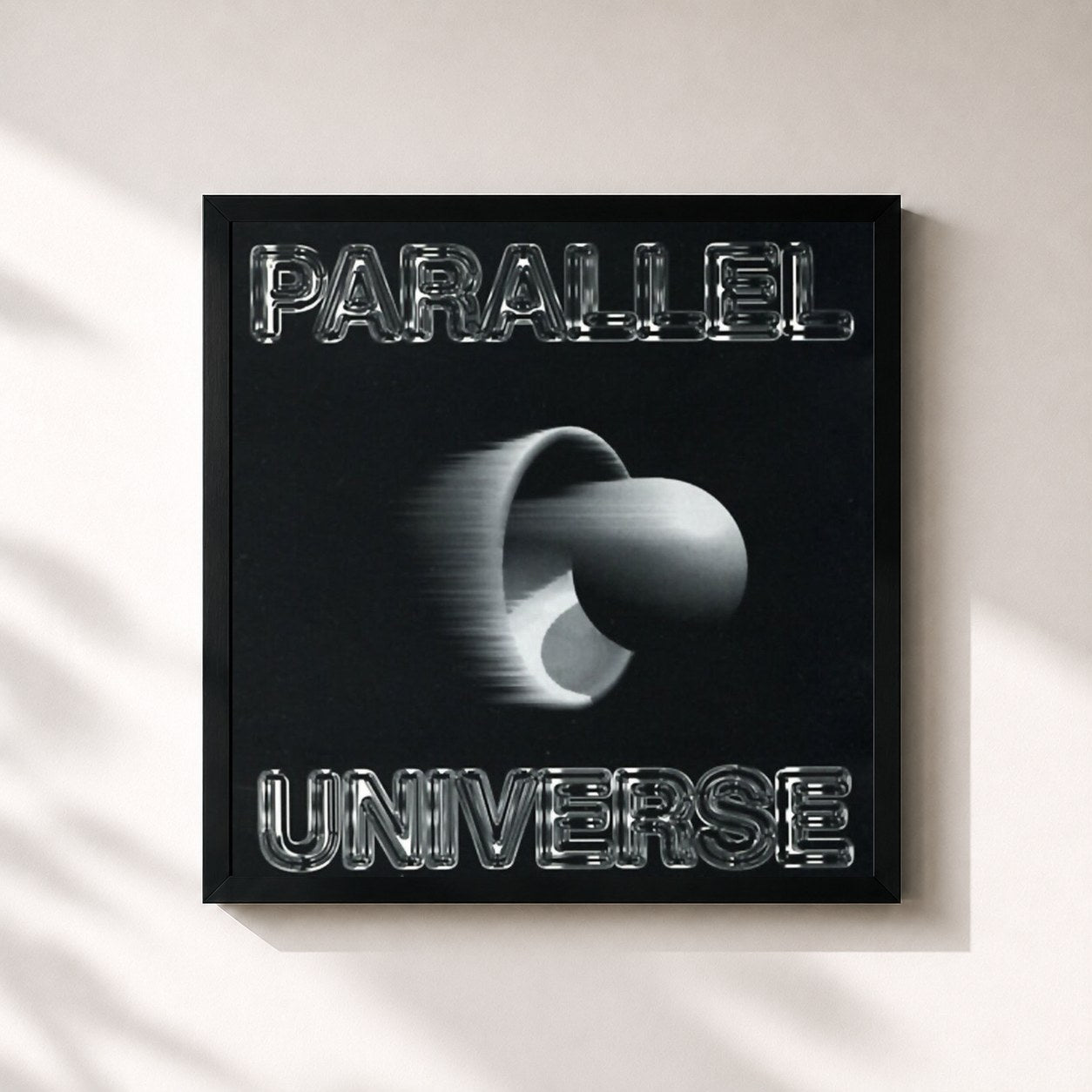 #noir Tableau carré de l'album Reinforced presents 4hero - Parallel Universe de 4hero, cadre noir 32x32 cm