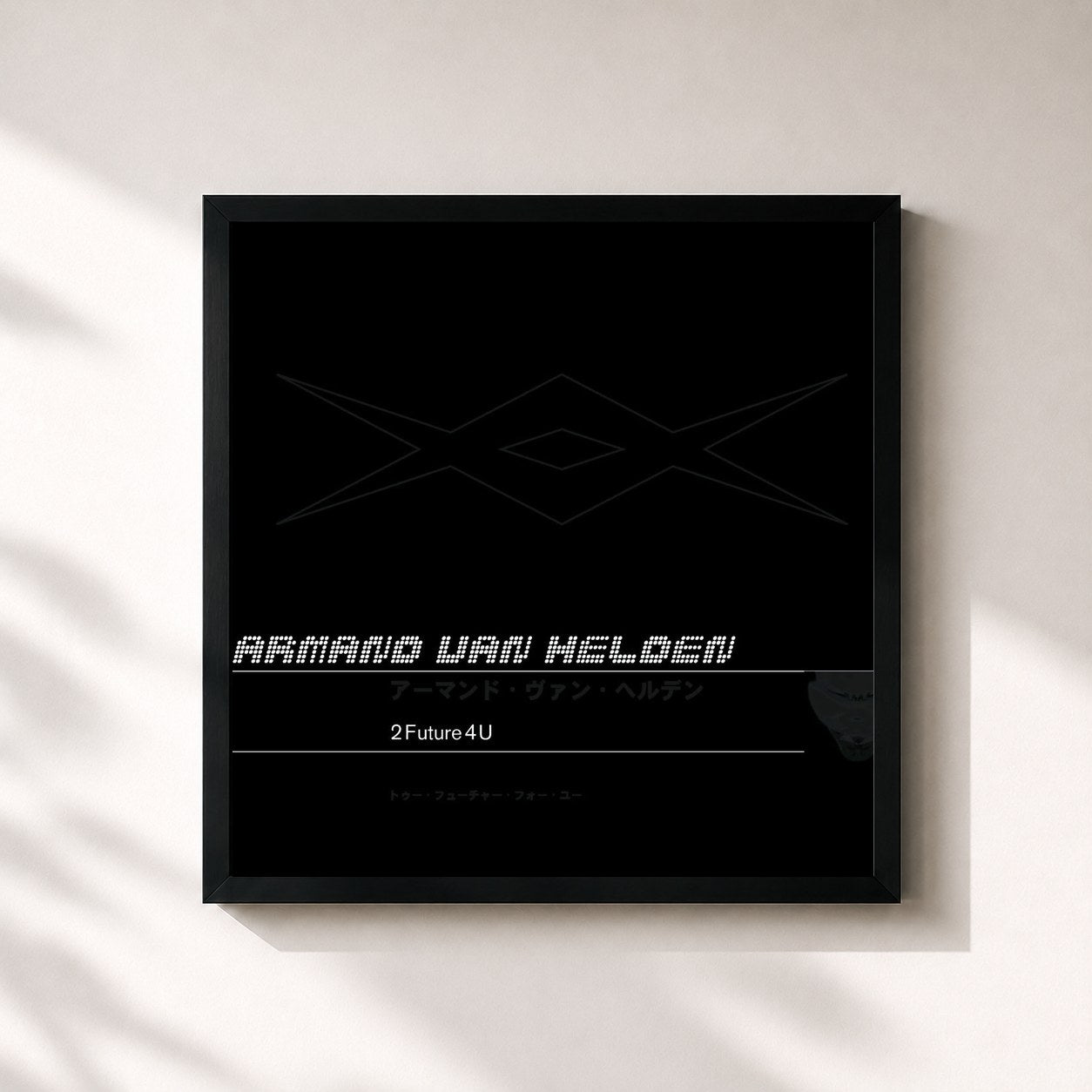 #noir Tableau carré de l'album 2 Future 4 U de Armand van Helden, cadre noir 32x32 cm
