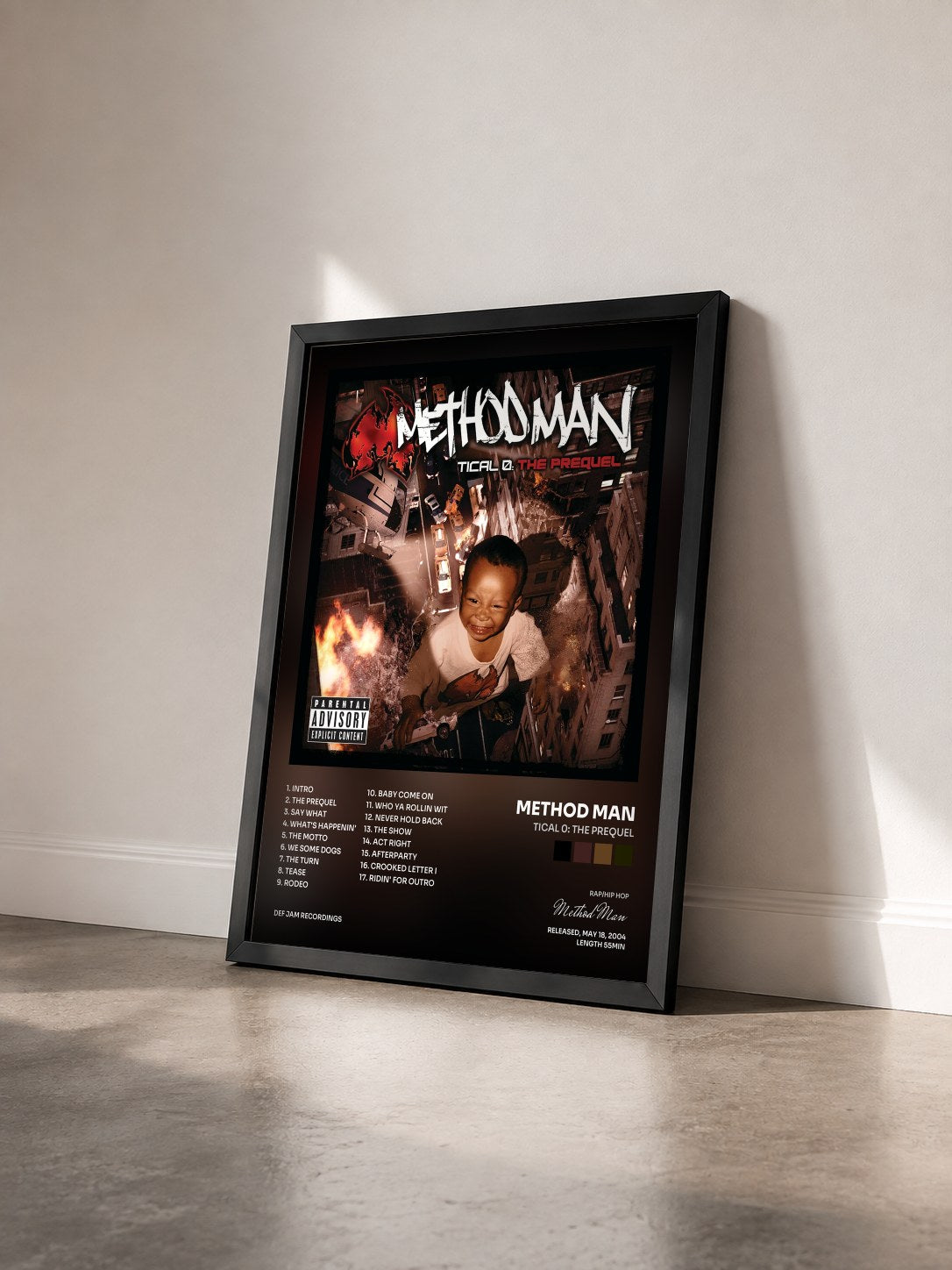 #noir Tableau de l'album Tical 0: The Prequel de Method Man vu de trois quarts, cadre noir