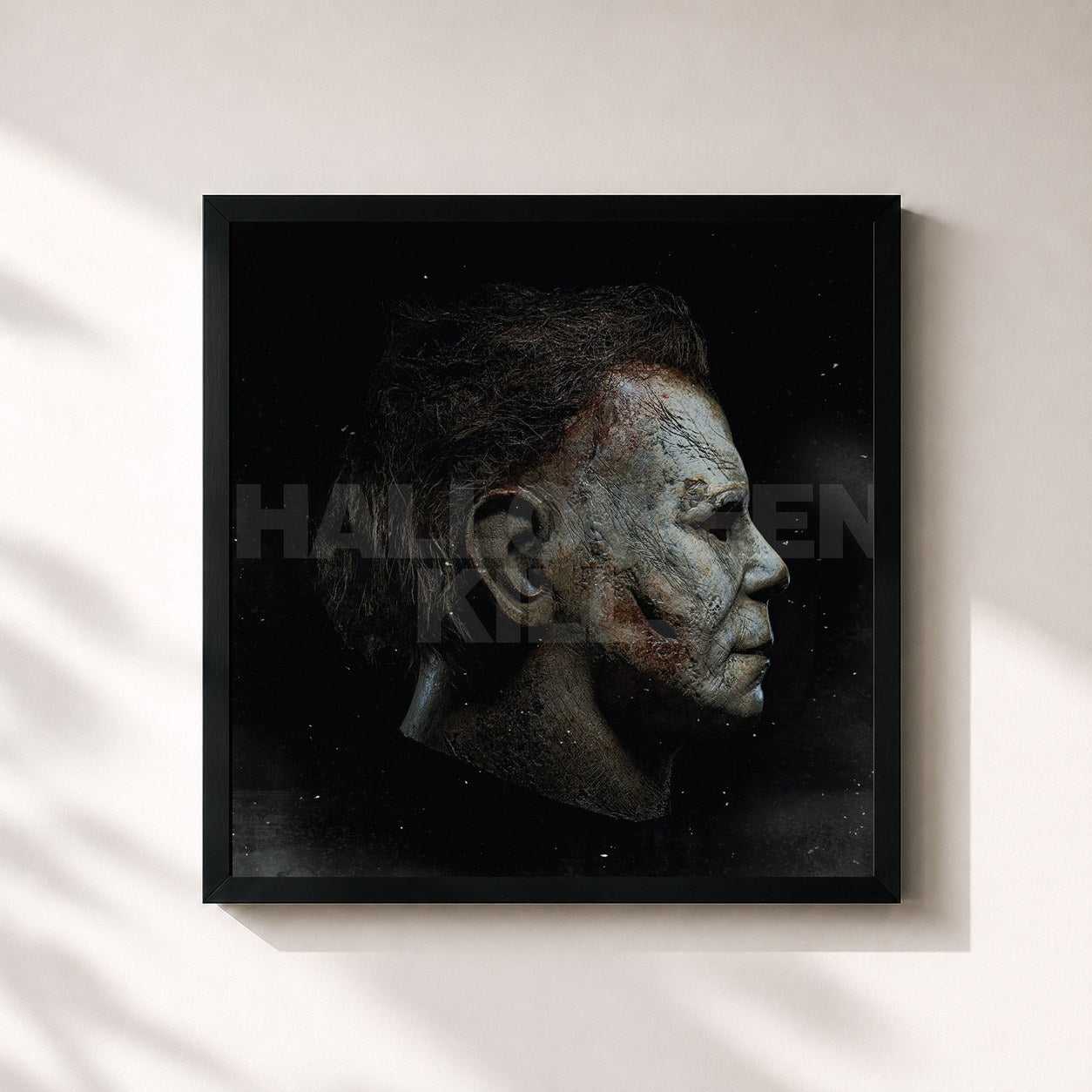 #noir Tableau carré de l'album Halloween Kills: Original Motion Picture Soundtrack (Expanded Edition) de John Carpenter, cadre noir 32x32 cm