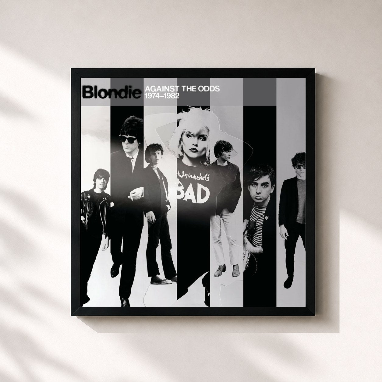 #noir Tableau carré de l'album Against The Odds: 1974 - 1982 de Blondie, cadre noir 32x32 cm