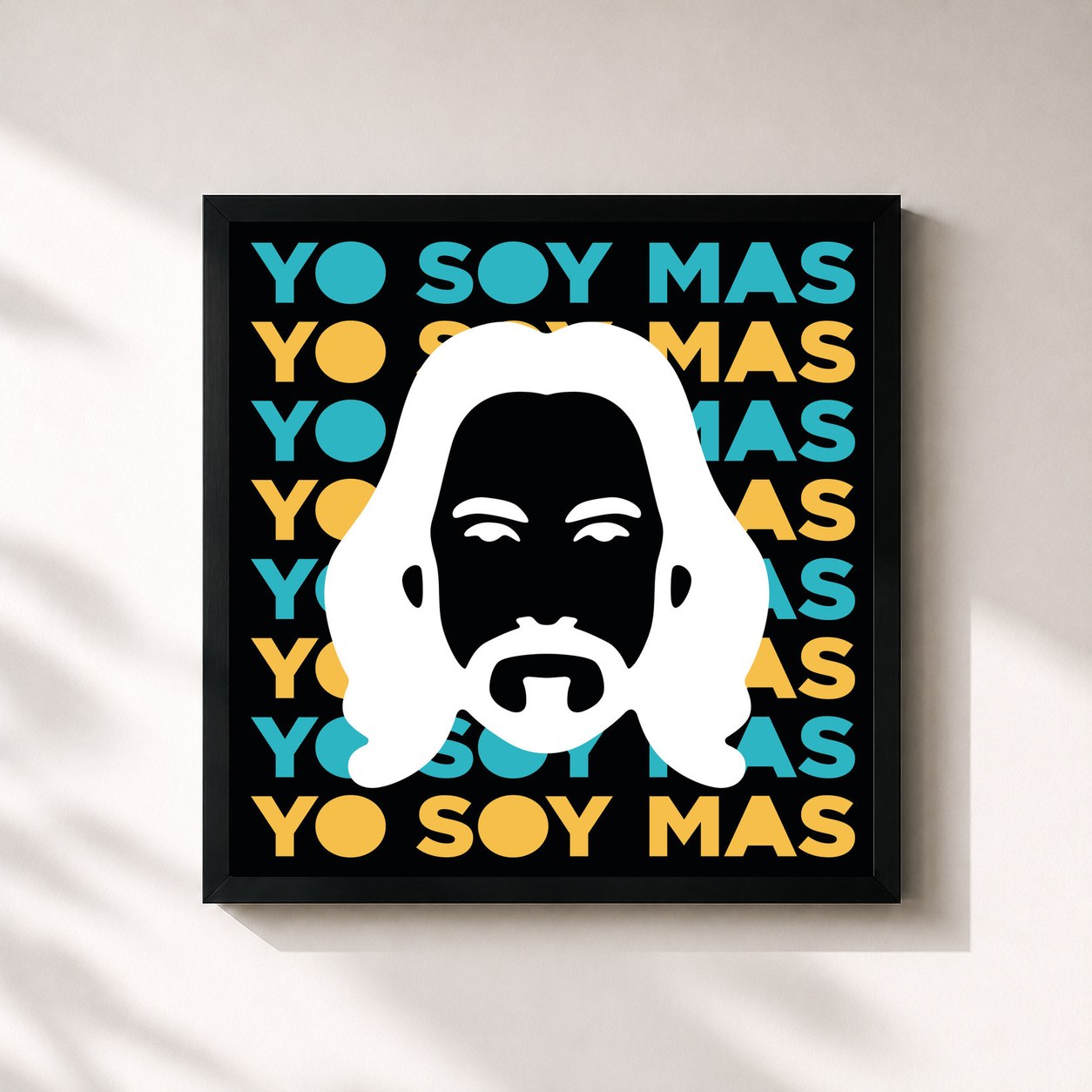 #noir Tableau carré de l'album Yo Soy MAS de Marco Antonio Solís, cadre noir 32x32 cm