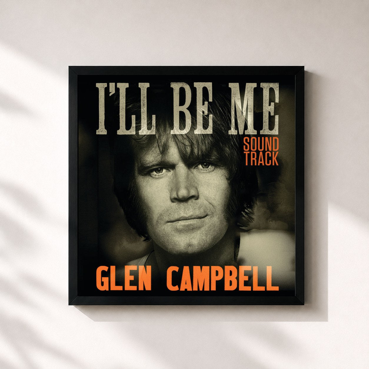 #noir Tableau carré de l'album Glen Campbell: I'll Be Me | Original Motion Picture Soundtrack de Glen Campbell, cadre noir 32x32 cm
