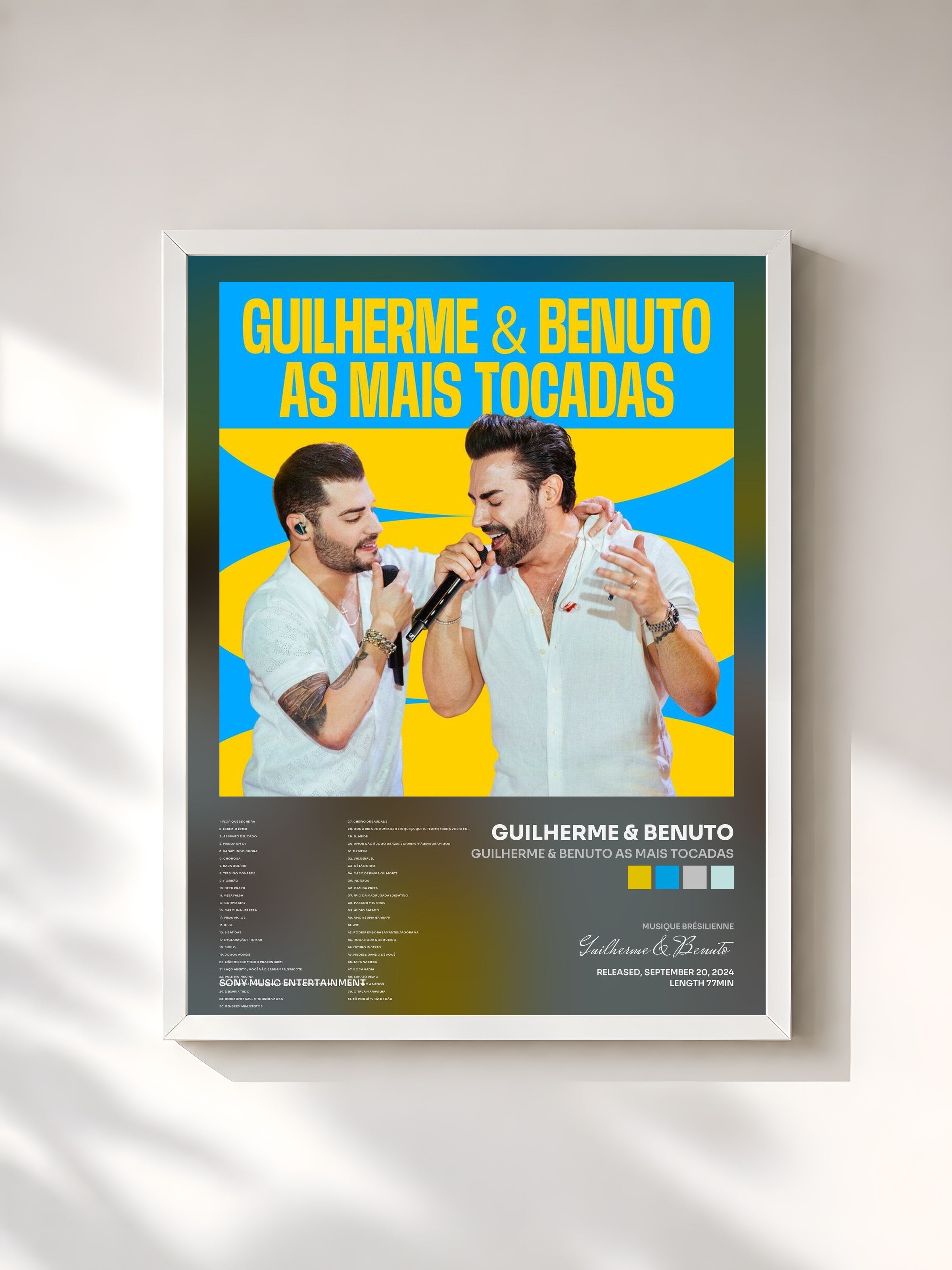 #blanc Tableau de l'album Guilherme & Benuto As Mais Tocadas de Guilherme & Benuto, cadre blanc, imprimé et encadré en France