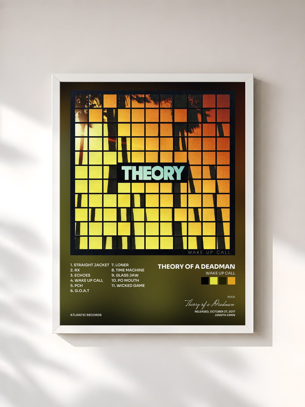 #blanc Wake Up Call von Theory of a Deadman als gerahmter Kunstdruck, weißer Rahmen, gedruckt und gerahmt in Frankreich