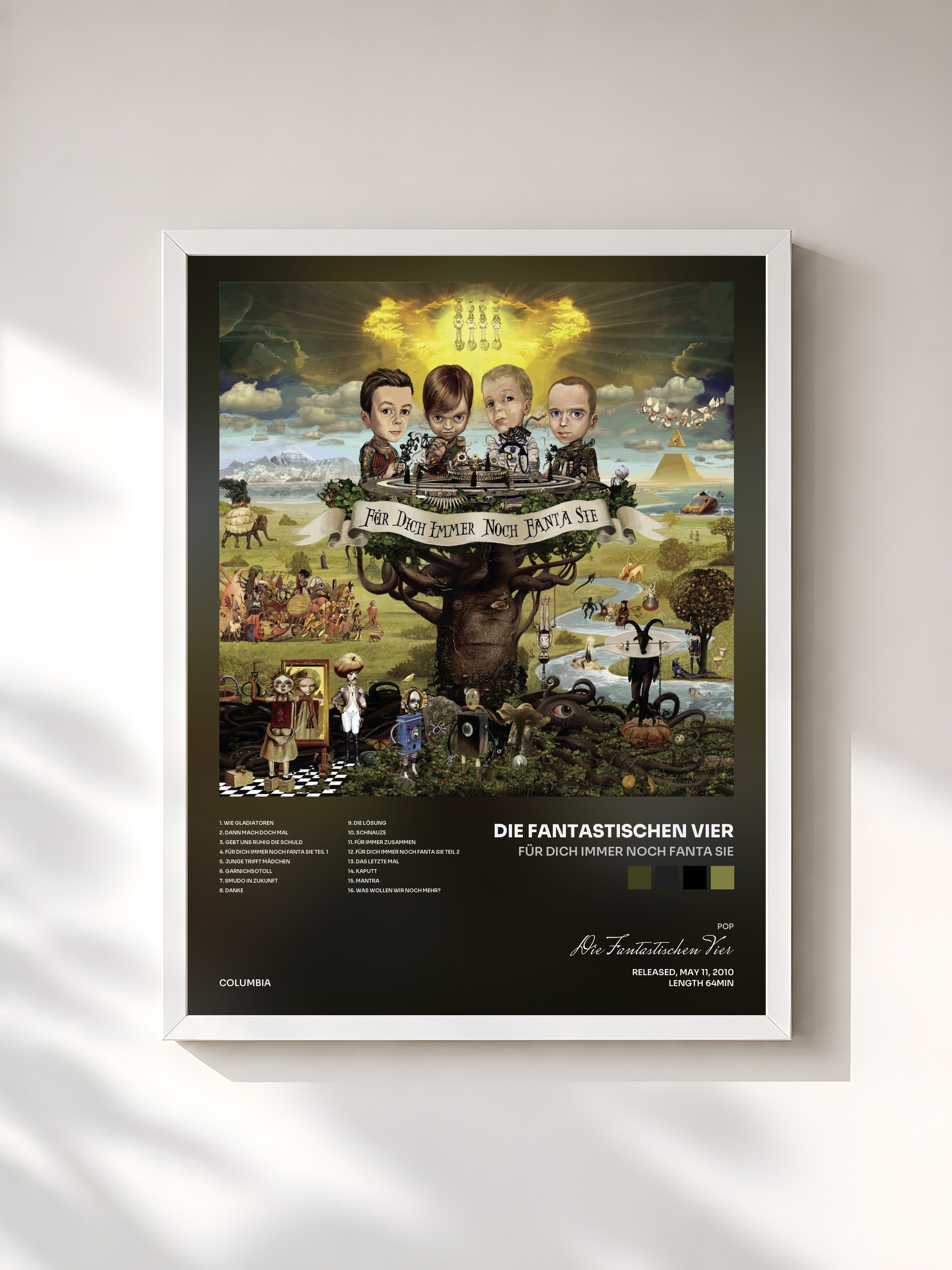 #blanc Tableau de l'album Für Dich Immer Noch Fanta Sie de Die Fantastischen Vier, cadre blanc, imprimé et encadré en France