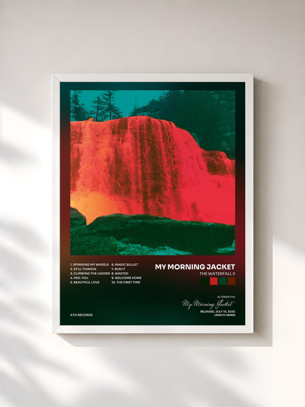 #blanc The Waterfall II di My Morning Jacket in stampa incorniciata, cornice bianca, stampata e incorniciata in Francia