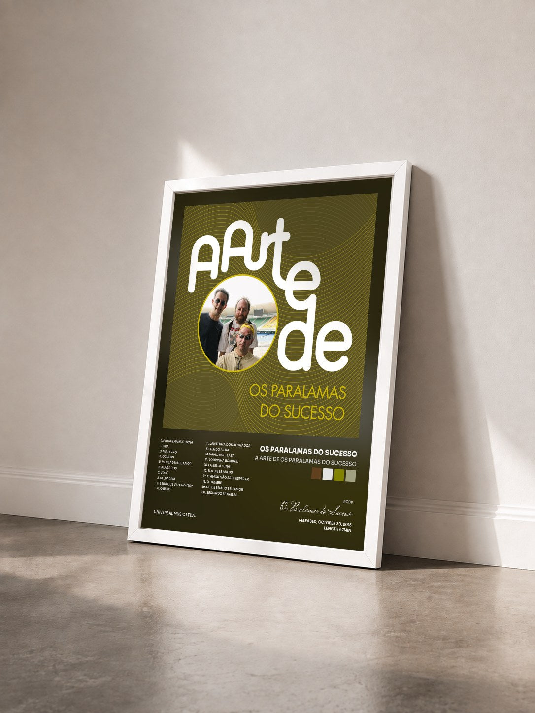#blanc Tableau de l'album A Arte De Os Paralamas Do Sucesso de Os Paralamas do Sucesso vu de trois quarts, cadre blanc