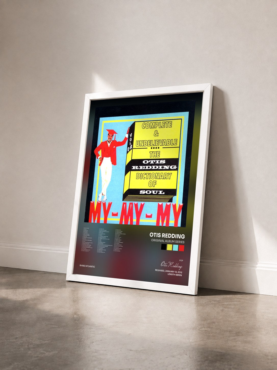 #blanc Tableau de l'album Original Album Series de Otis Redding vu de trois quarts, cadre blanc