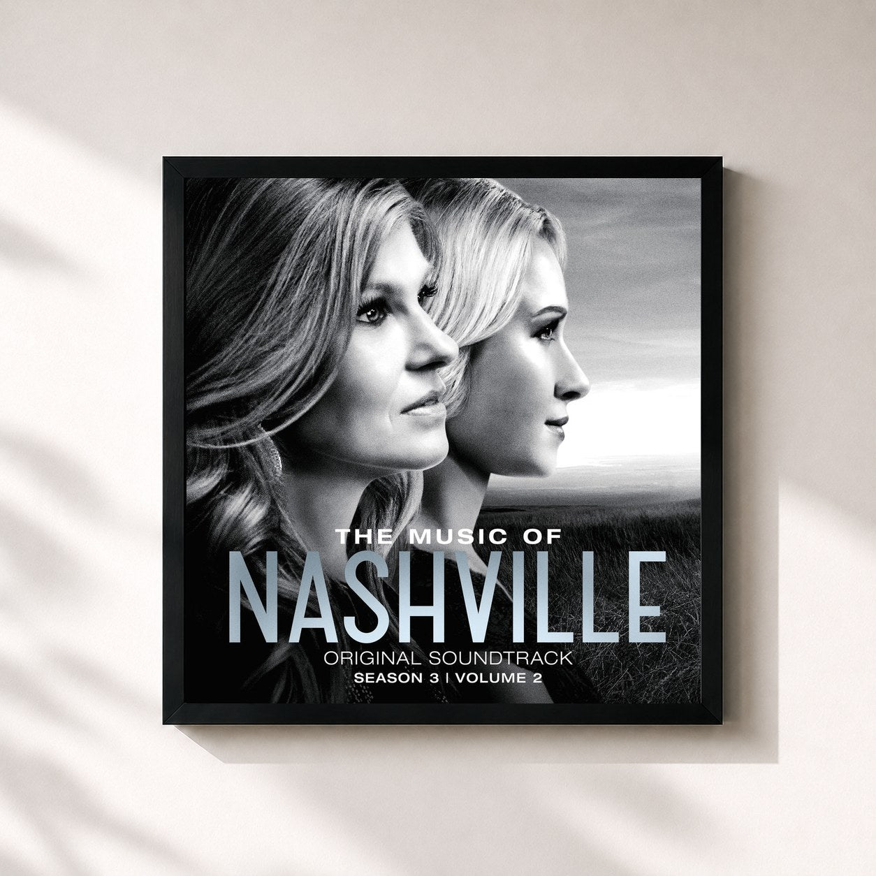 #noir Tableau carré de l'album The Music Of Nashville Original Soundtrack Season 3 Volume 2 de Nashville Cast, cadre noir 32x32 cm