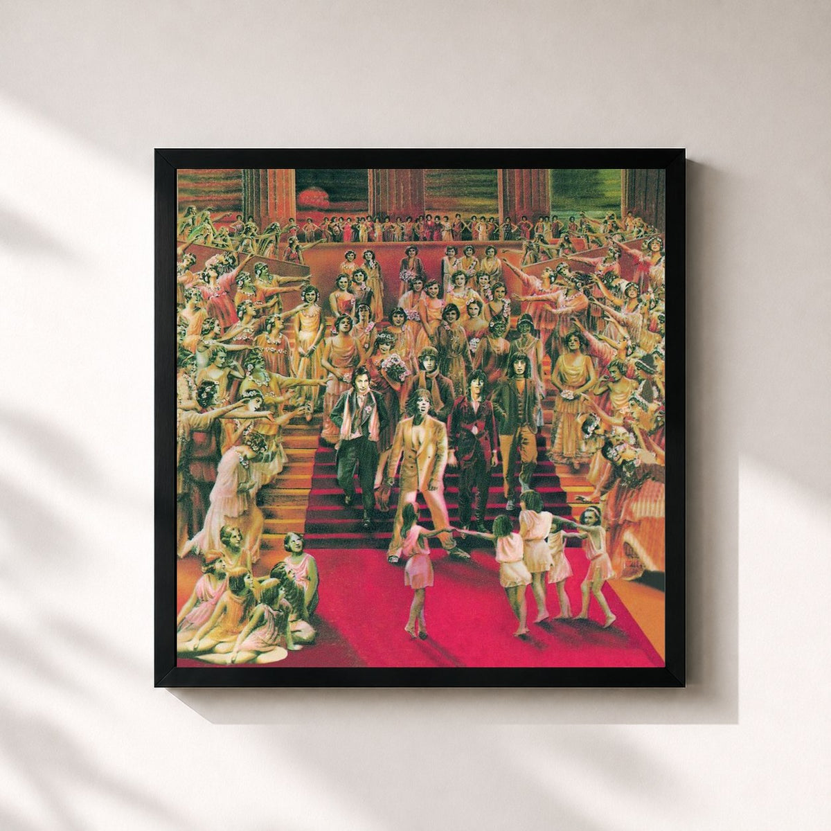#noir Tableau carré de l'album It's Only Rock 'N' Roll (2009 Re-Mastered) de The Rolling Stones, cadre noir 32x32 cm