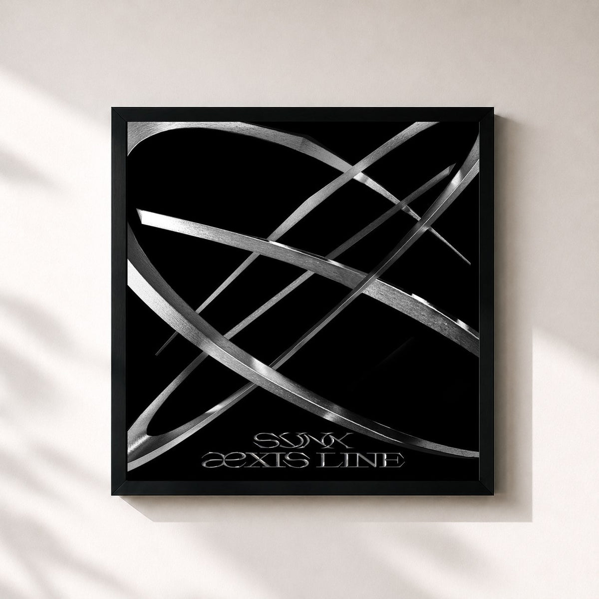 #noir Tableau carré de l'album SYNK : aeXIS LINE - 2025 Special Digital Single de aespa, cadre noir 32x32 cm