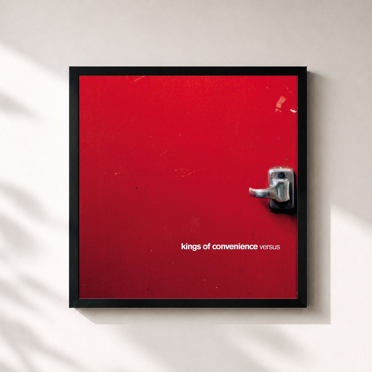 #noir Tableau carré de l'album Versus de Kings of Convenience, cadre noir 32x32 cm